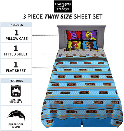 Franco Kids Bedding Sheet Set, Twin, Five Nights at Freddy's