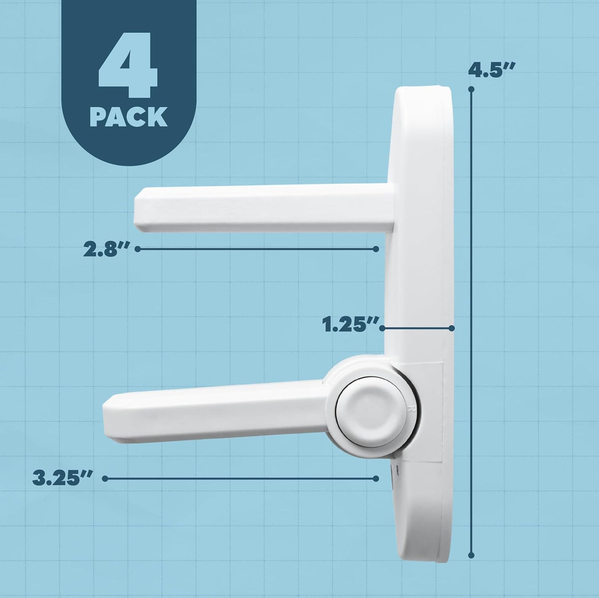 Todays Kids Childproof Door Lever Lock - Easy Install Child Proof Door Lock, Secure 2 Button Design - ABS Material Door Locks for Kids Safety, One Hand Operation Child Safety Locks for Doors
