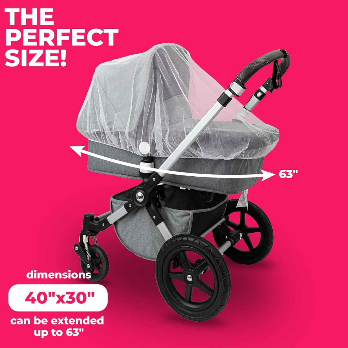 Todays Kids Baby Stroller Net - Breathable Mesh & Multi-Use Bassinet Stroller Cover - Baby Travel Gear for Strollers, Bassinets, Cradles, Playards, & Pack N Plays