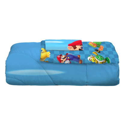 Franco Super Mario Kids Twin/Full Comforter and Pillowcase, 2-Piece Set