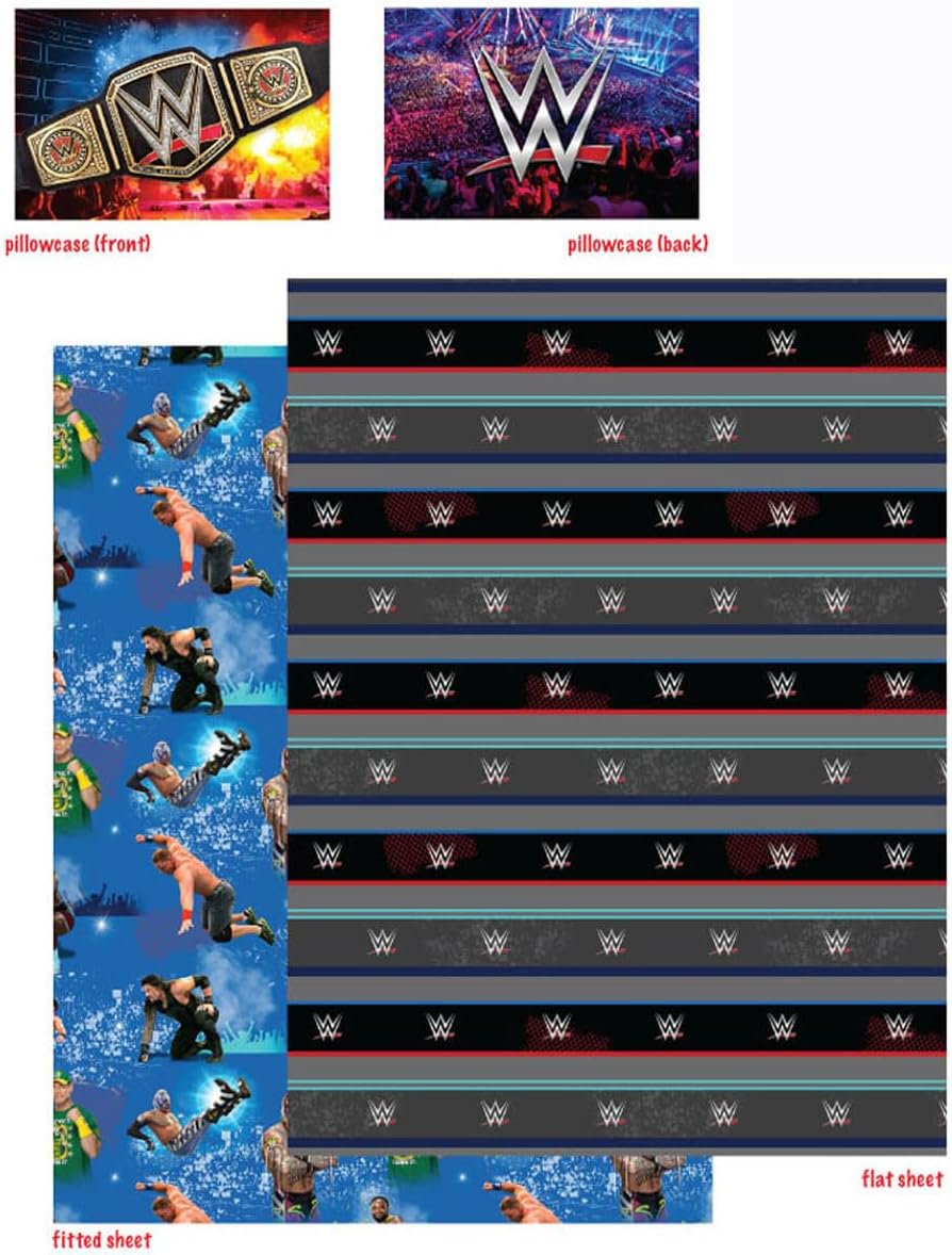 WWE Franco Kids Bedding On The Canvas 4-Piece Full Size Sheet Set