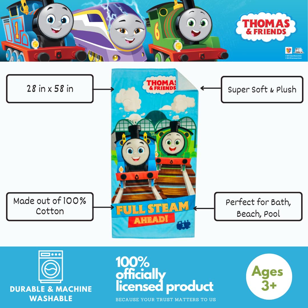 Franco Thomas & Friends Kid Cotton Bath/Pool/Beach Towel, 58 in x 28 in