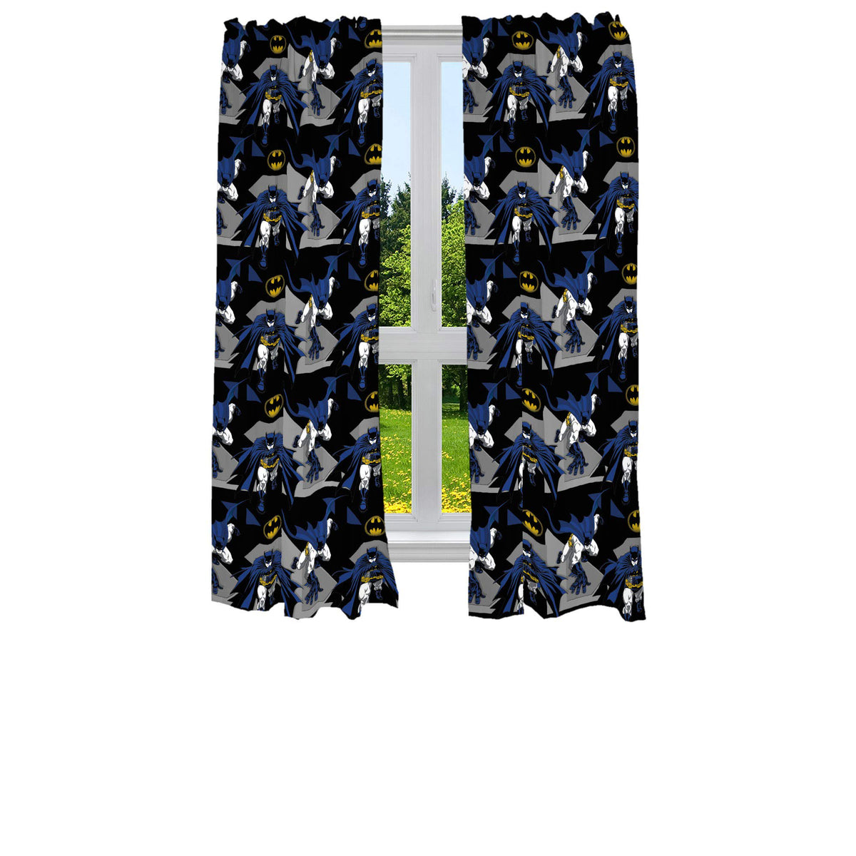 Franco Kids Batman Window Curtains Drapes Set, 82 in x 63 in