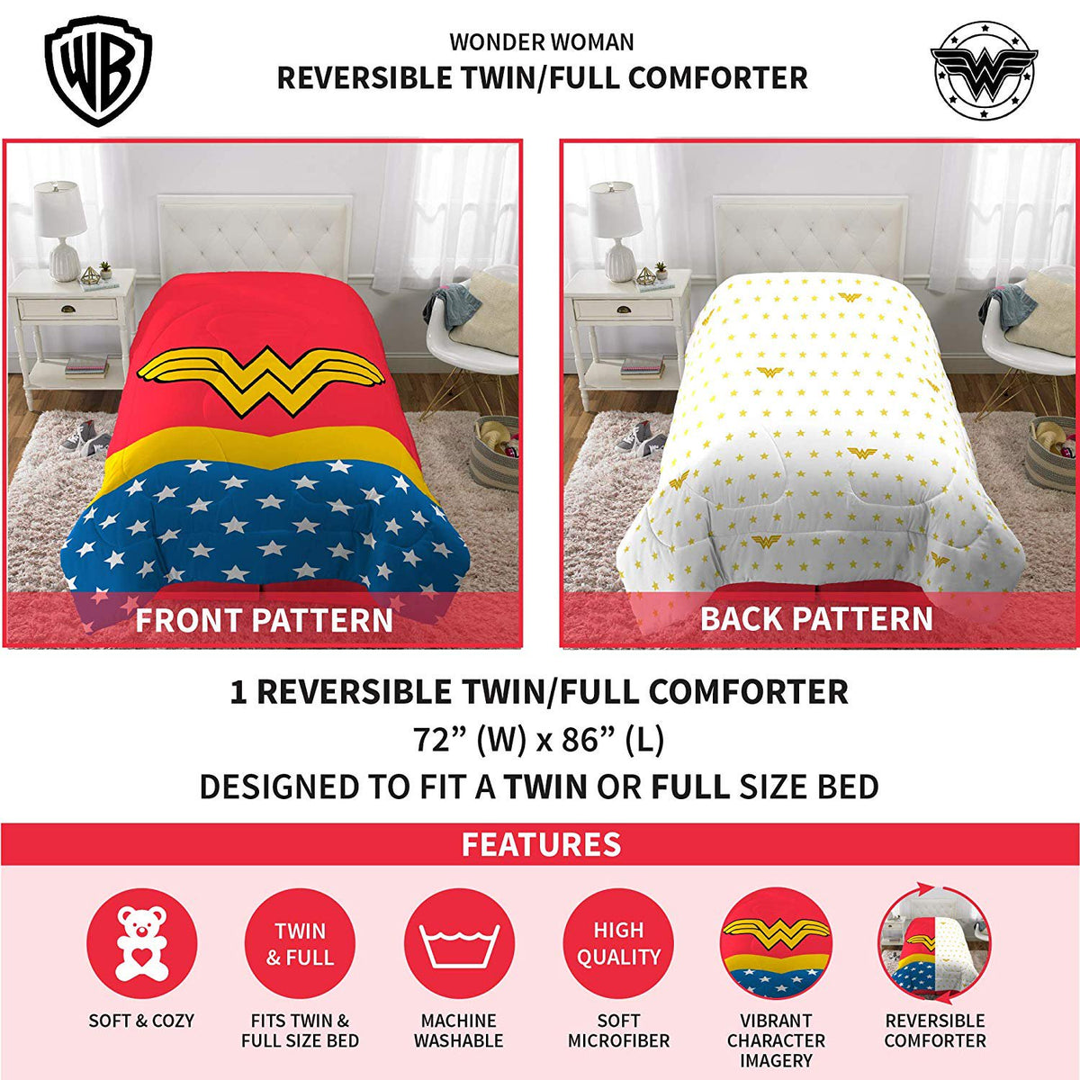 Warner Bros. I Am Wonder Woman Comforter, Twin/Full