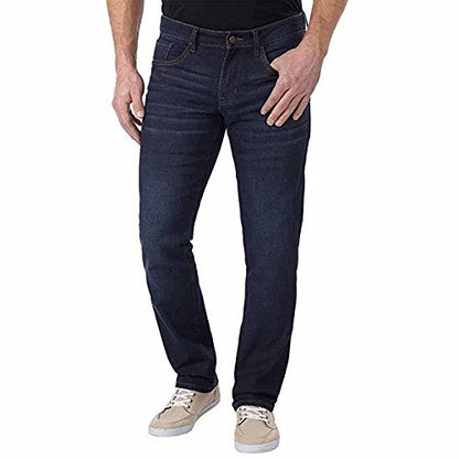 IZOD Men's Comfort Stretch Straight Fit Jeans (38W x 29L), Dark Harlow)