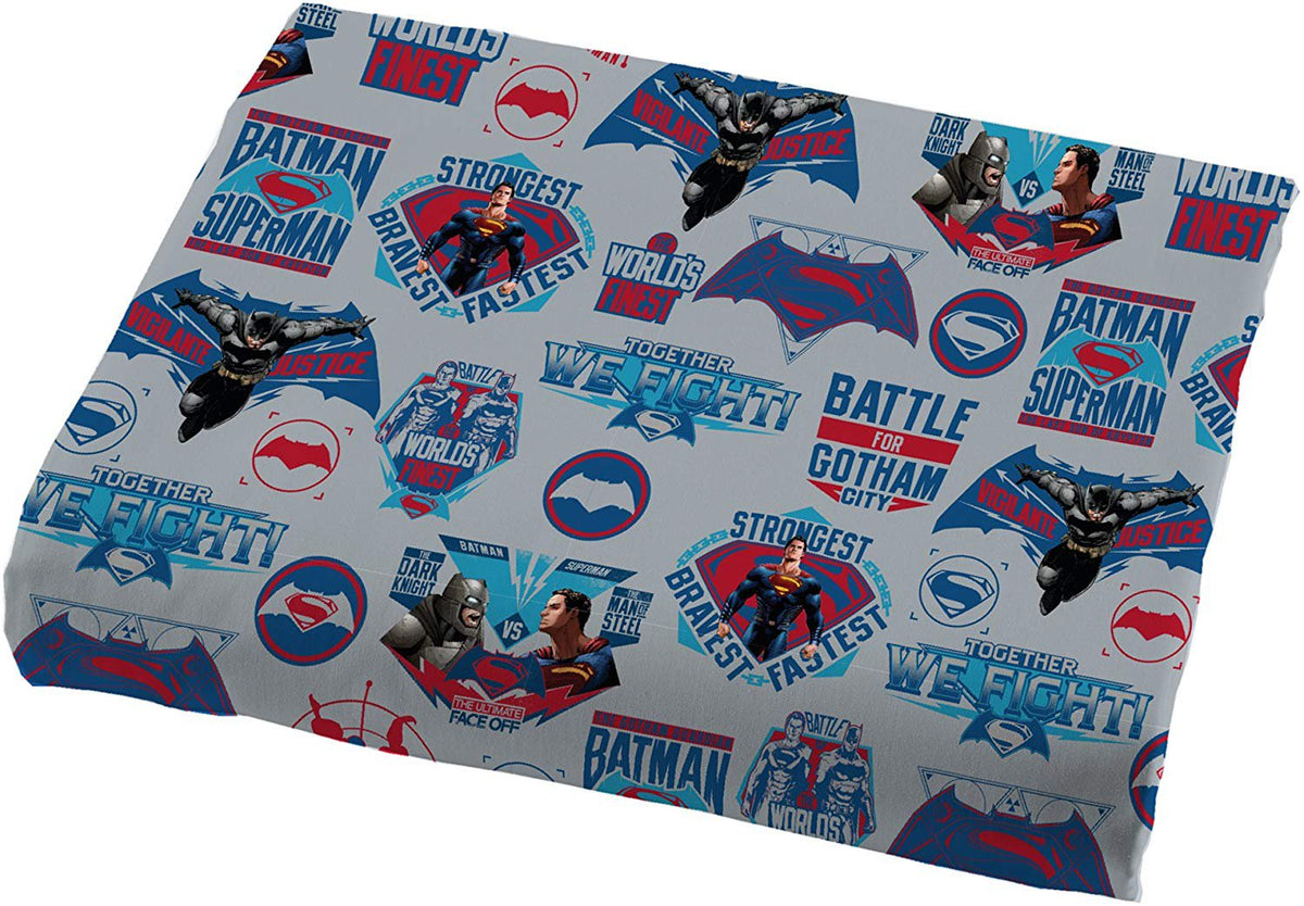 Warner Bros Batman vs Superman Bed Sheets World's Finest Heroes Bedding Accessories