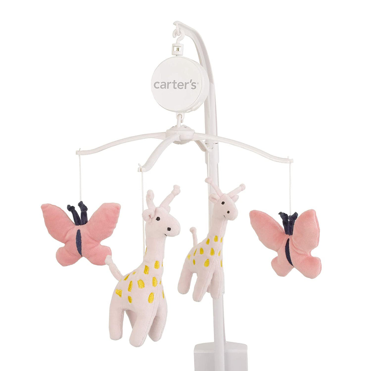 Carter's Pretty Pink Giraffes Coral Butterflies Musical Mobile