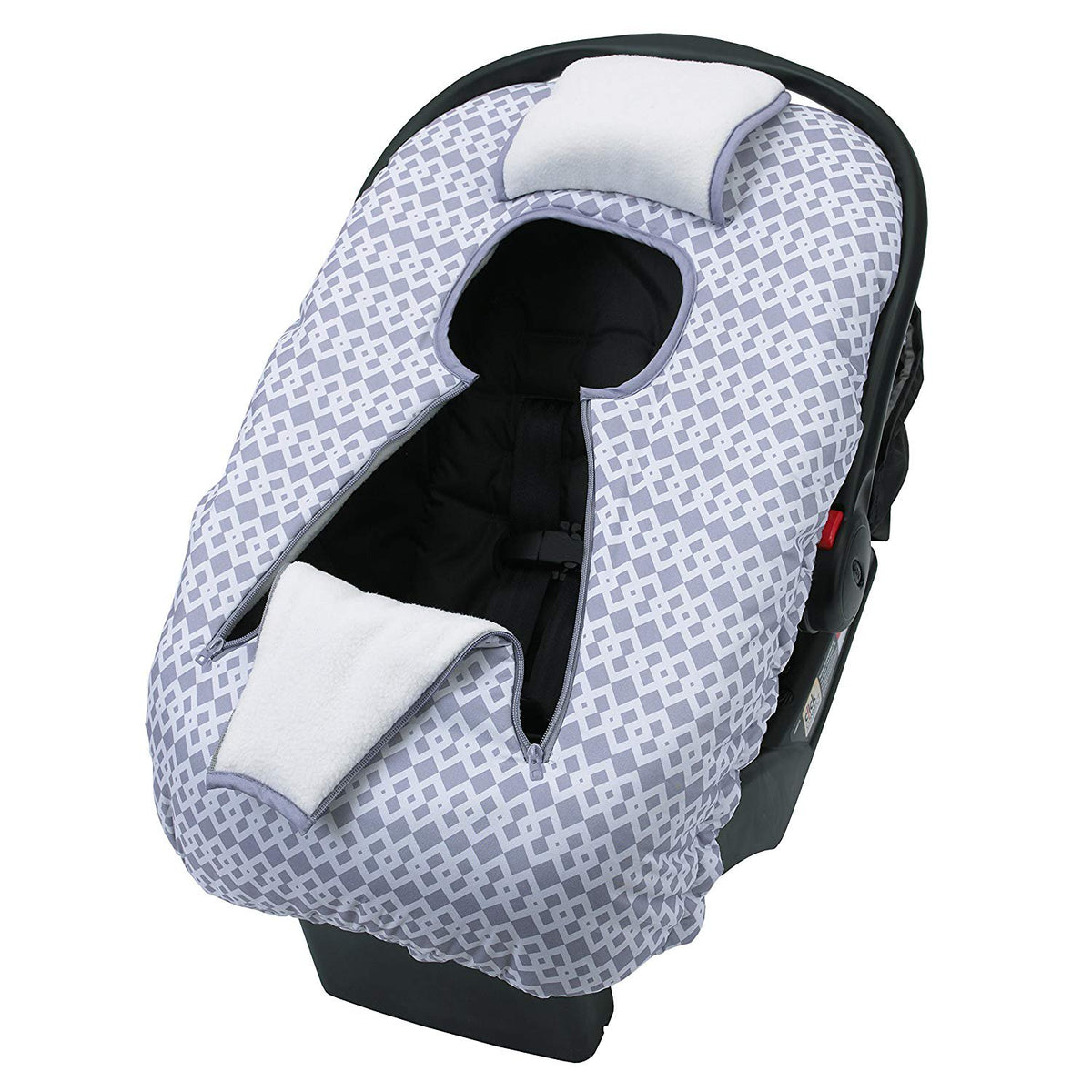 Little Love by NoJo On The Go Baby Car Seat Cover-Up, Gray/White