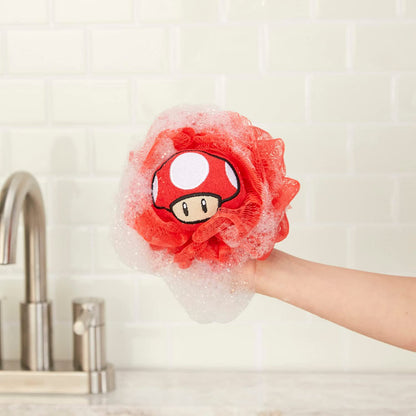 Franco Super Mario Kids Bath/Pool/Beach Soft Cotton Terry Hooded Towel Wrap and loofah Set, 24 in x 50 in