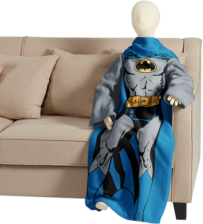 Batman Comfy Throw Blanket with Sleeves, Youth - 48 x 48 Inches