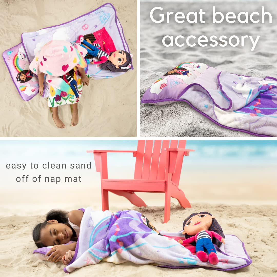 Gabby's Dollhouse Toddler Nap Mat with Pillow and Blanket Perfect for Preschool, Daycare and Travel