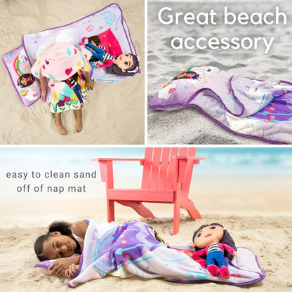 Gabby's Dollhouse Toddler Nap Mat with Pillow and Blanket Perfect for Preschool, Daycare and Travel