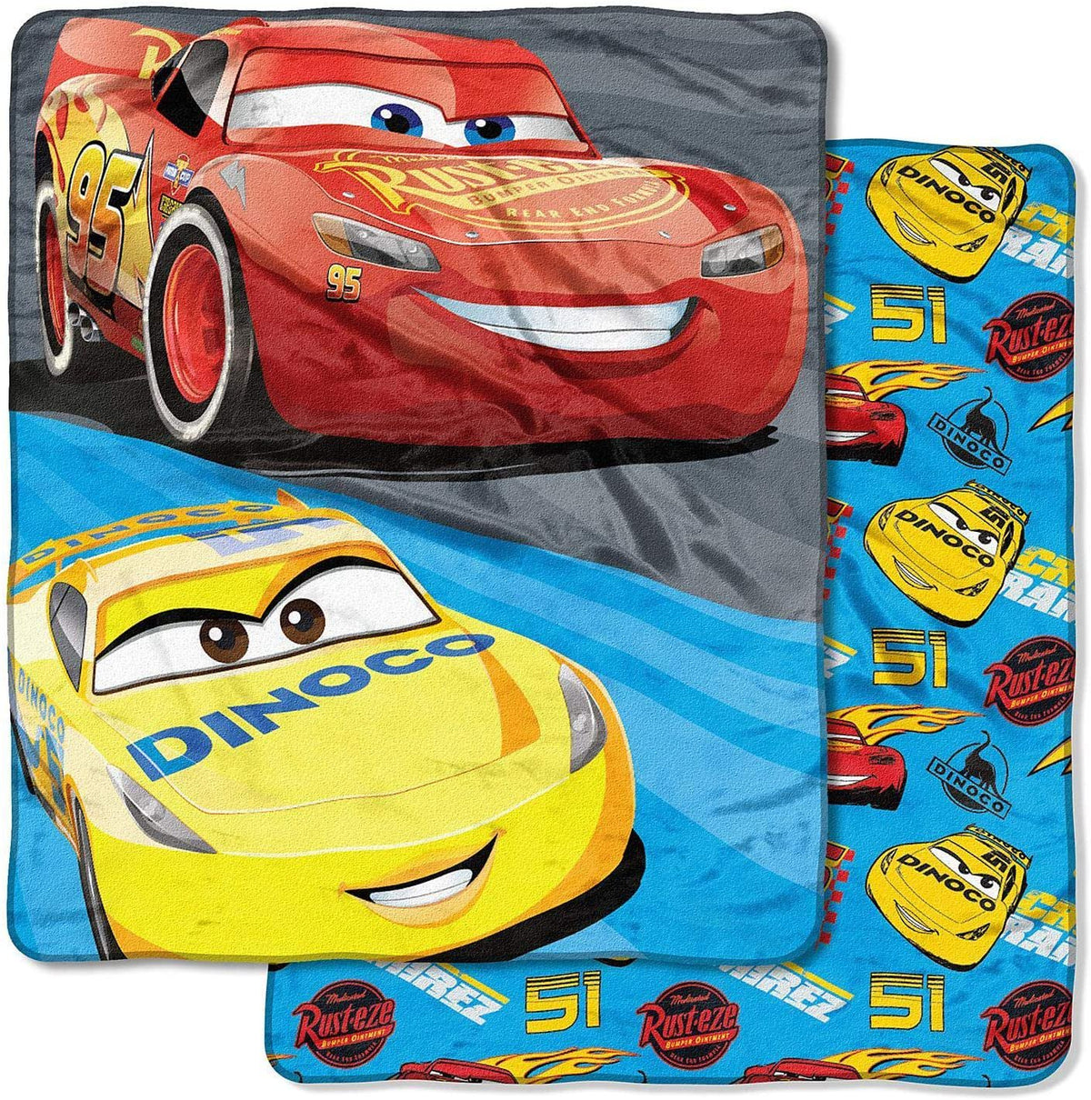 Disney Cars 3 “Fast Partners” Double-Sided Cloud Throw, 60”x 70”