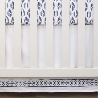 NoJo Indigo Hues Blue and White Elephant 4 Piece Nursery Crib Bedding Set