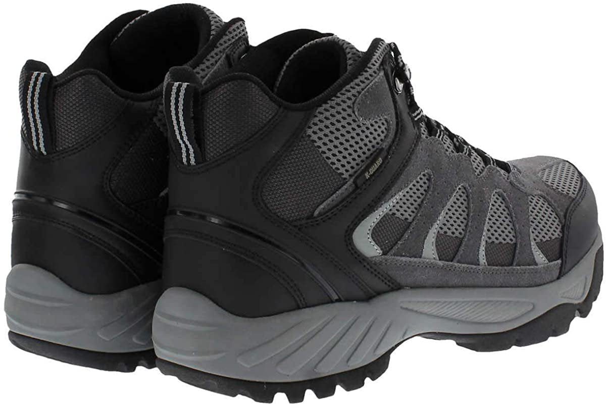 Khombu Tyler Men's Leather Hiking Outdoor Tactical Boots -Black/Grey