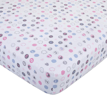 Disney Minnie Mouse Pretty in Pink 3 Piece Nursery Crib Bedding Set, Pink, Grey, Rose