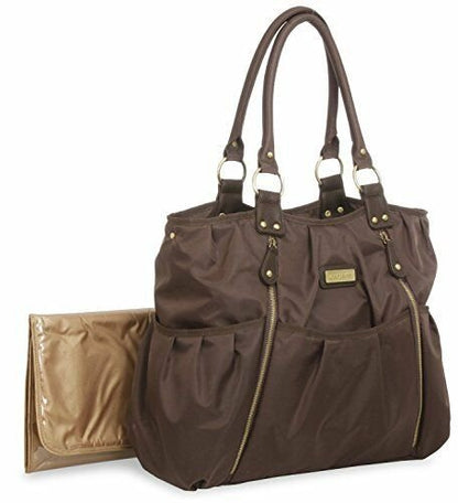 Carter's Zip Front Fashion Tote Diaper Bag (Brown)