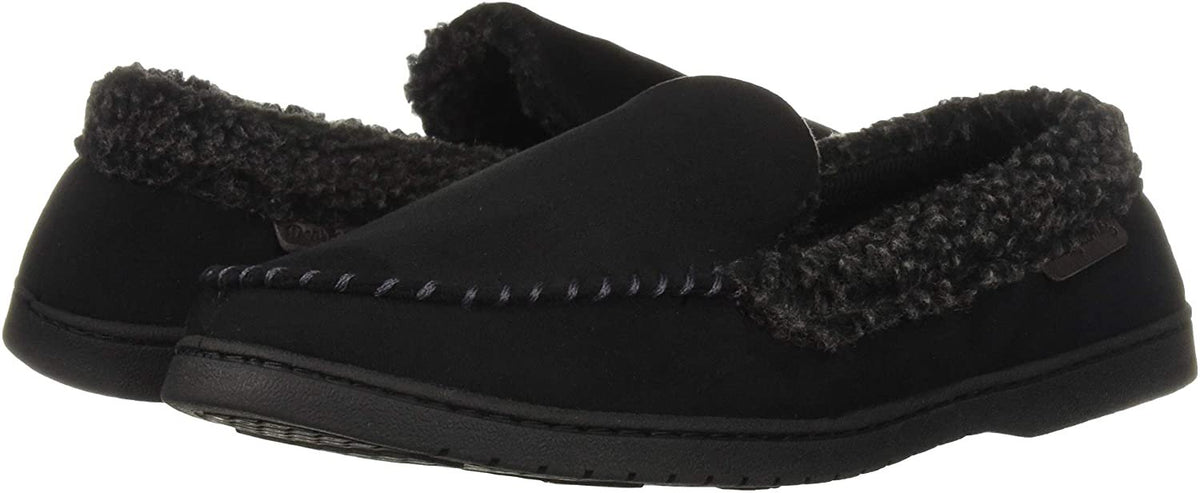 Dearfoams Men's Memory Foam Slipper Microsuede Moc Whipstitch