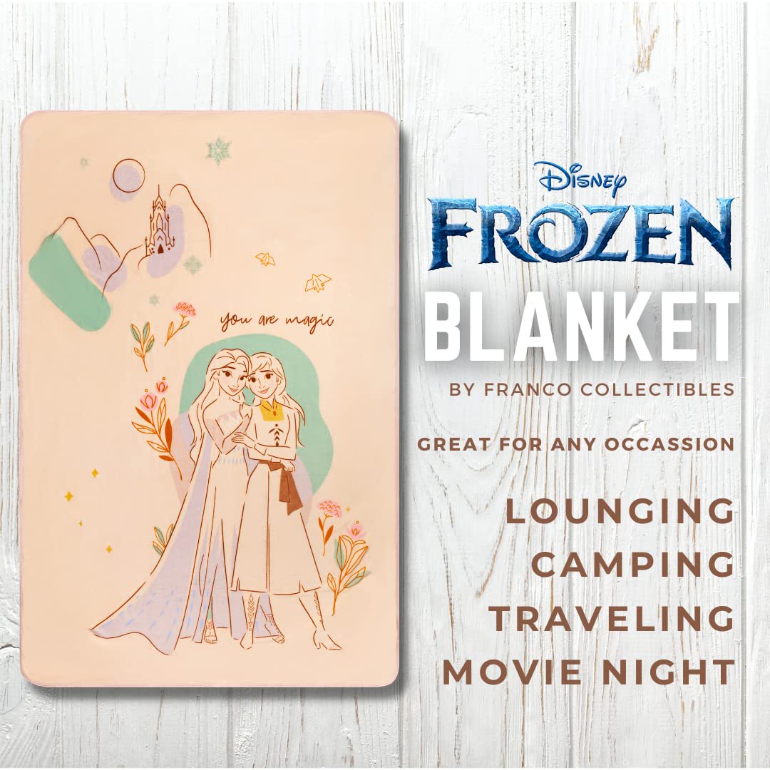 Franco Disney Frozen 2 Super Soft Micro Raschel Throw Blanket, 62 in x 90 in