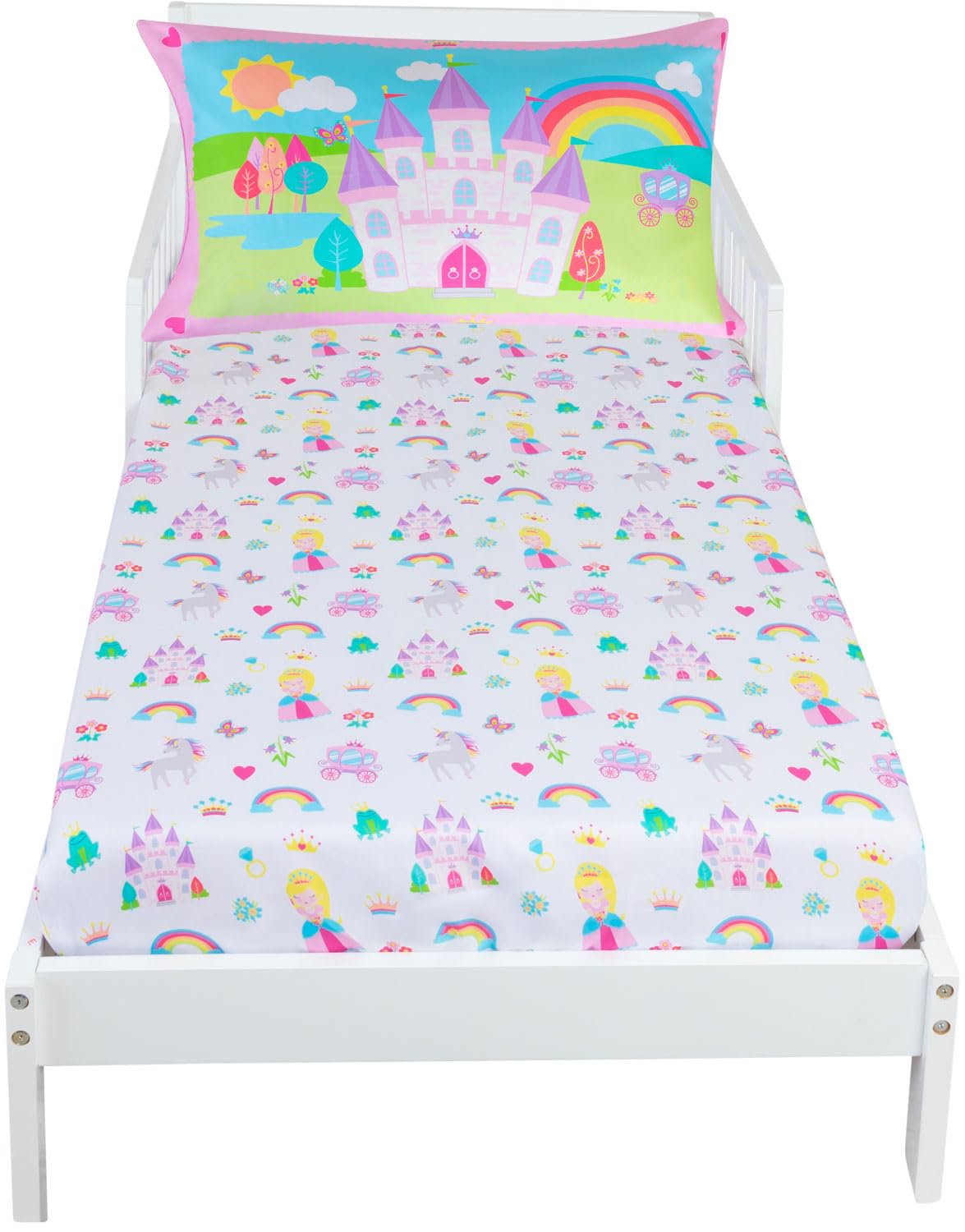 Todays Kids 2-Piece Unicorn Bedding Toddler Sheet Set - Breathable 100% Soft Brushed Microfiber Polyester, Standard Size Crib Sheet Set - Gentle on Delicate Skin - Fitted Toddler Sheets & Pillowcase