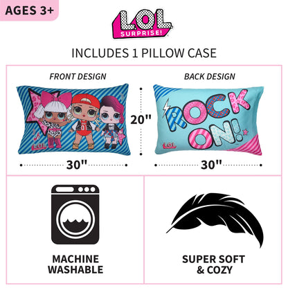 Franco Kids LOL Surprise Reversible Pillowcase, 20 in x 30 in