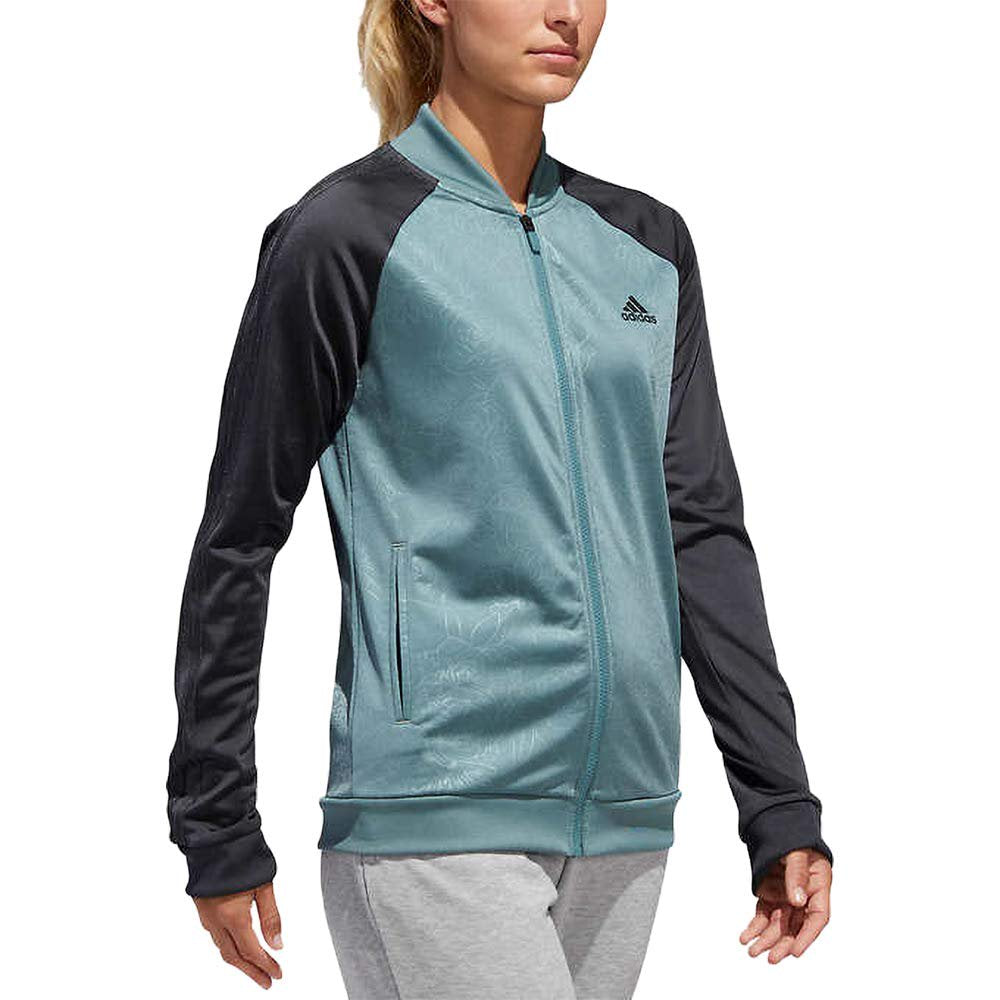 adidas Womenâ€™s Embossed Print Track Jackets Full-Zip Climalite Jacket