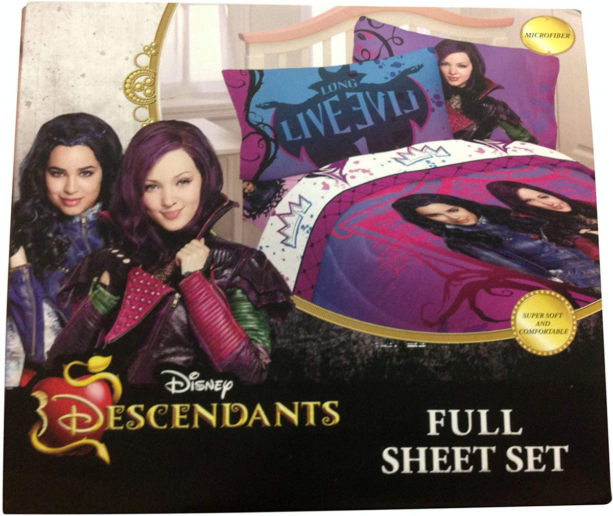 Disney Descendants Bad Vs Good 5 Piece Complete Bedding Set with Twin/full Size Reversible Comforter, Full Size Sheets and Pillowcases