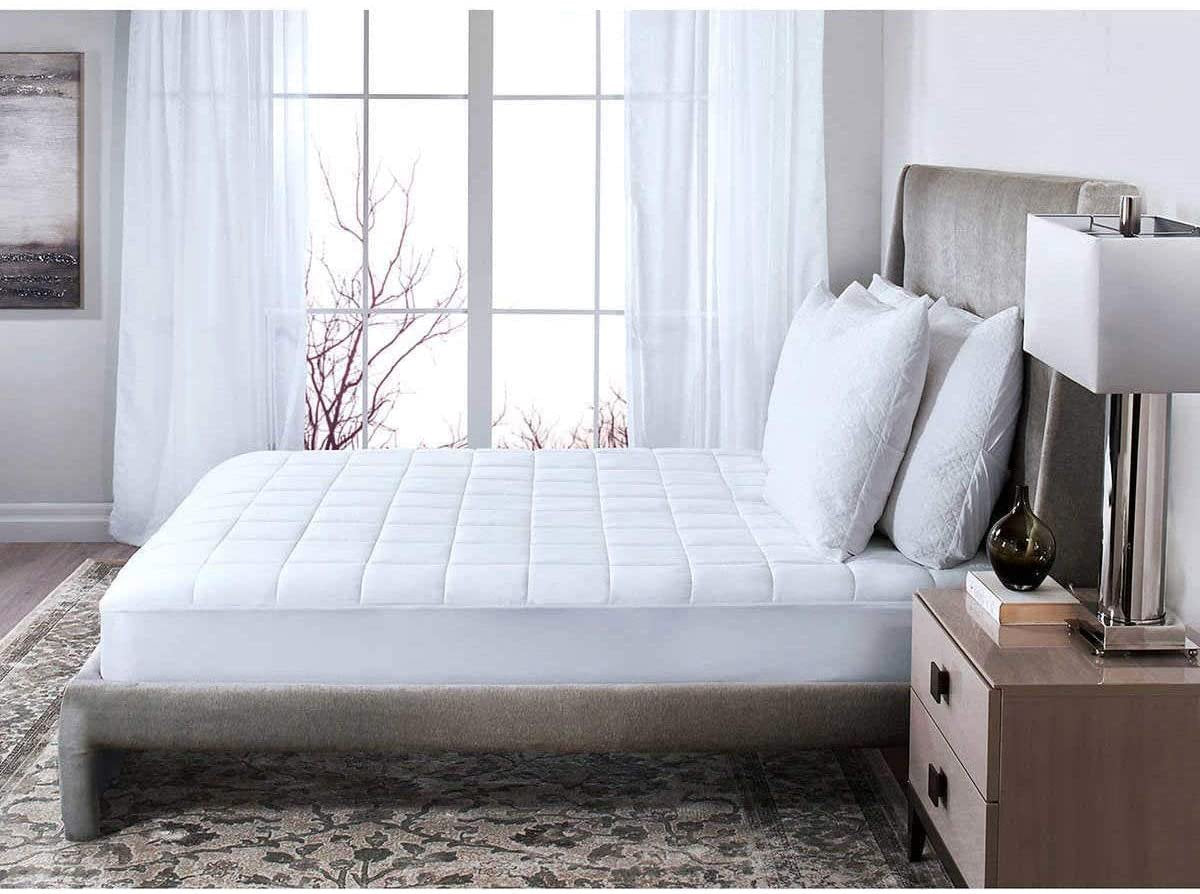 Sunbeam Electric Heated KING Mattress Pad Two Controllers, 20 Heat Settings And 100% Quilted Cotton Topper, KING