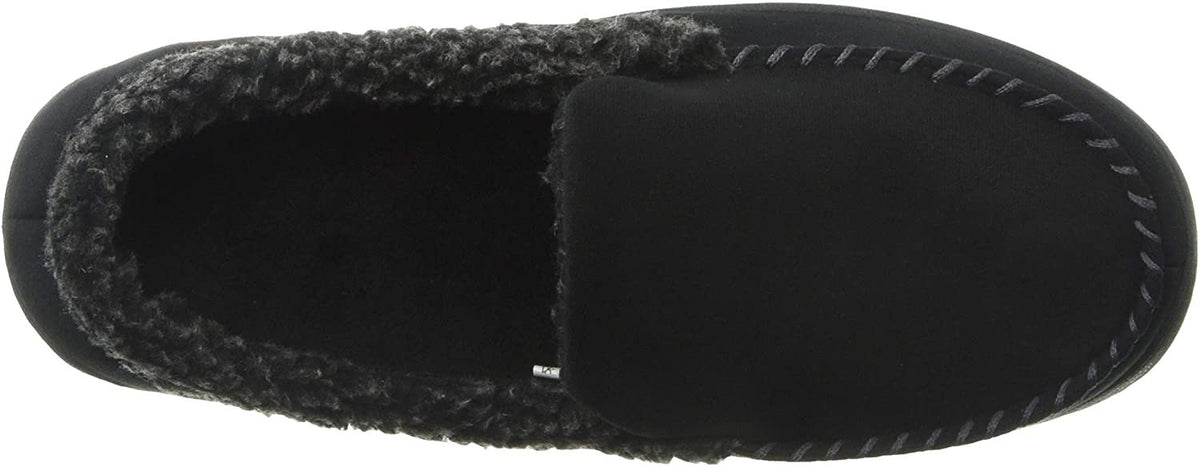 Dearfoams Men's Memory Foam Slipper Microsuede Moc Whipstitch