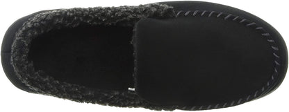 Dearfoams Men's Memory Foam Slipper Microsuede Moc Whipstitch