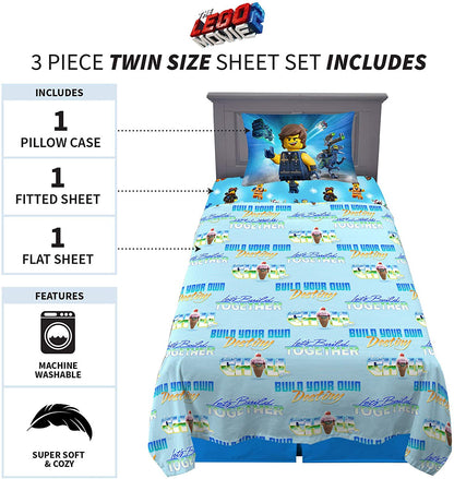 Franco Kids Bedding Lego Movie 2 Super Soft Twin Sheet Set