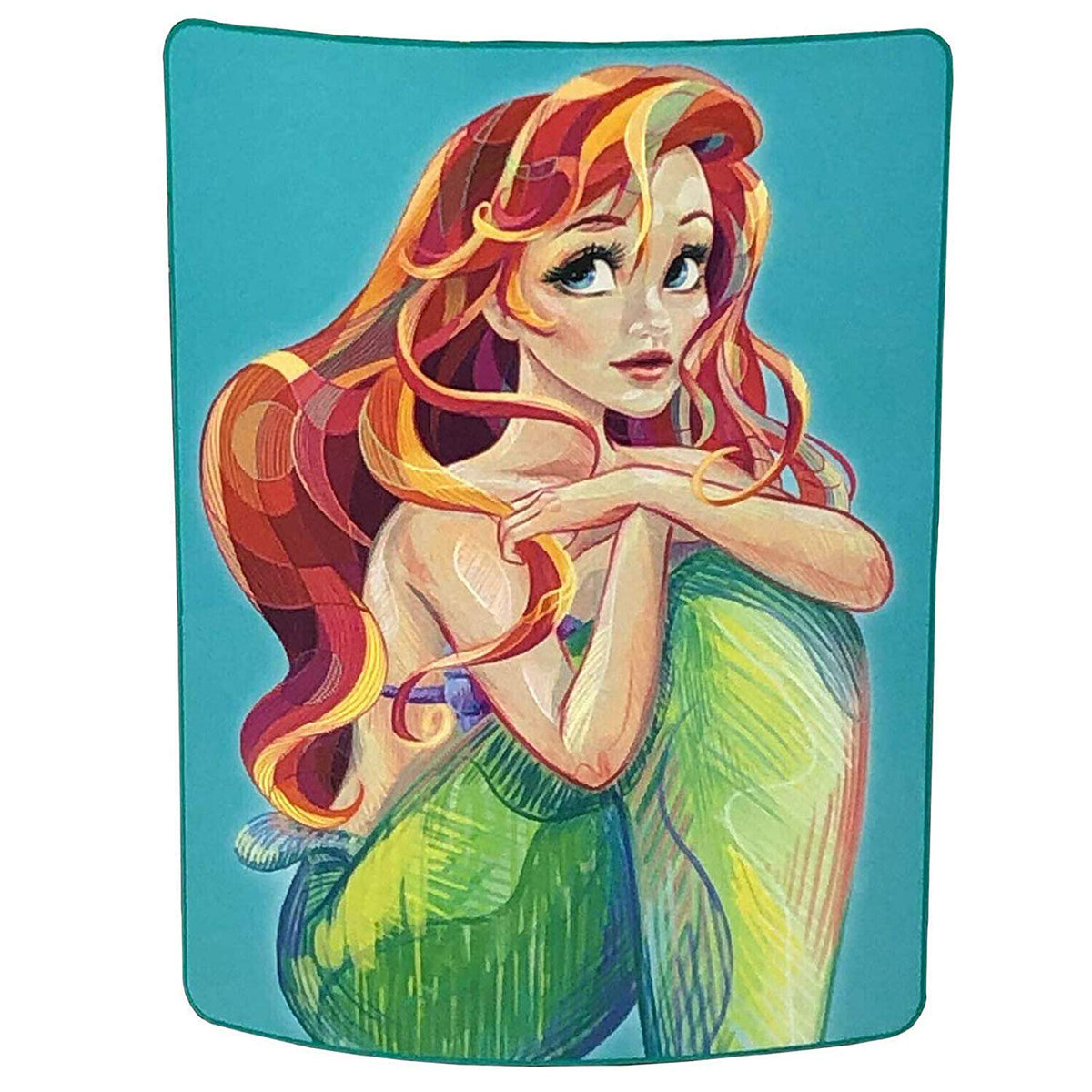 Disney Ariel Sea Shell Dreaming Under The Sea Micro Throw Blanket 46" x 60"