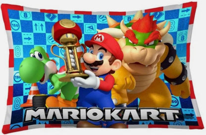 Franco Kids MarioKart Race Super Mario Reversible Pillowcase, 20 in x 30 in
