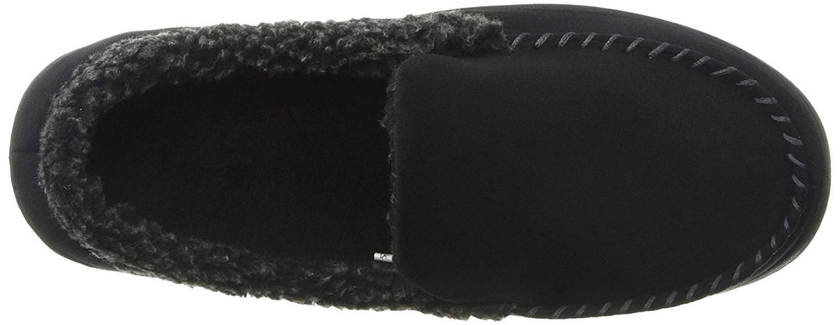 Dearfoams Men's Memory Foam Slipper Microsuede Moc Whipstitch
