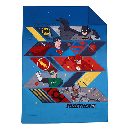 Warner Brothers Justice League 4 Piece Toddler Bedding Set - Batman, Superman, The Flash, Green Lantern and Cyborg