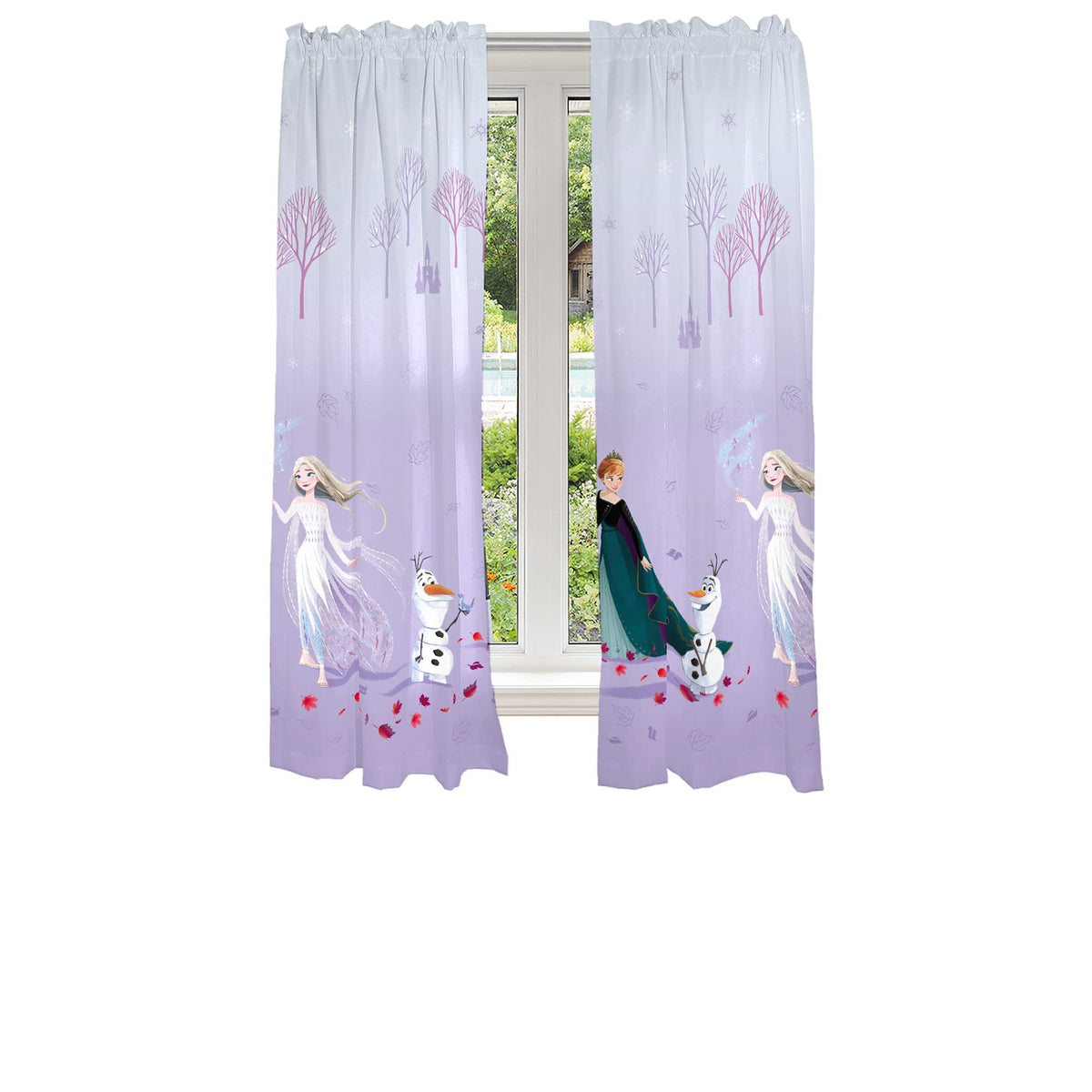 Disney Frozen 2 Kids Room Window Curtain Panels Drapes Set, 82 in x 63 in