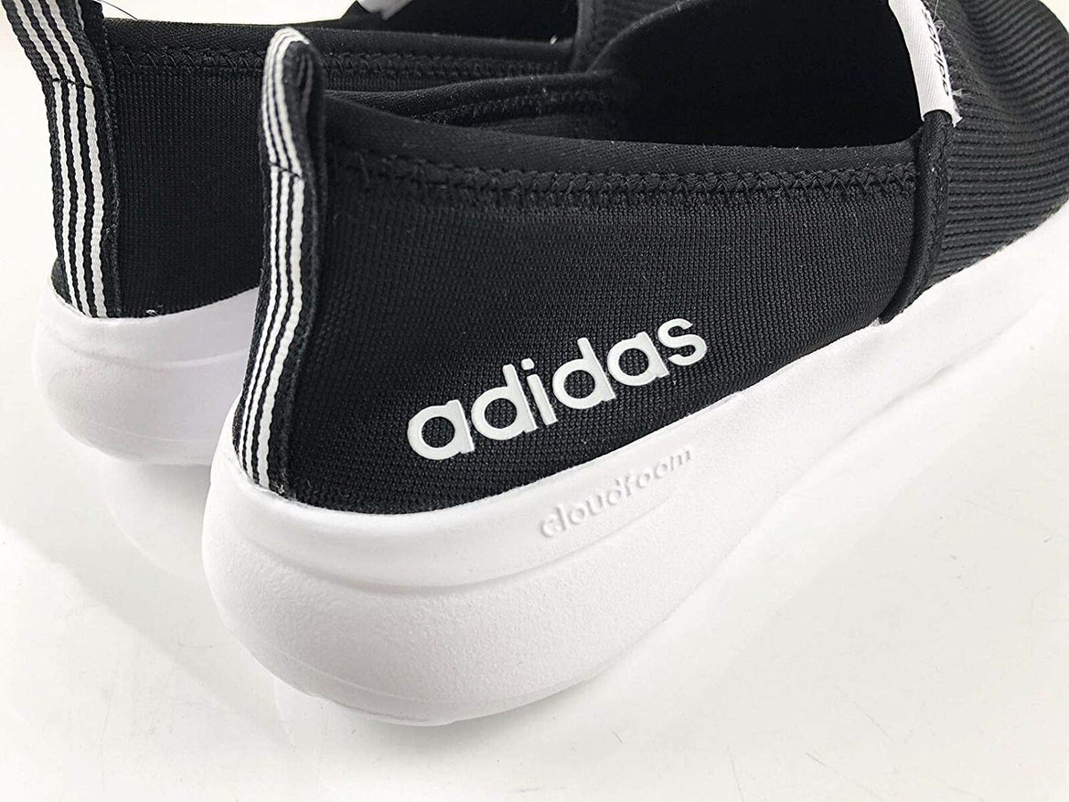 adidas Women's Cloudfoam Lite Racer Slip On (Black/White, Size 9)