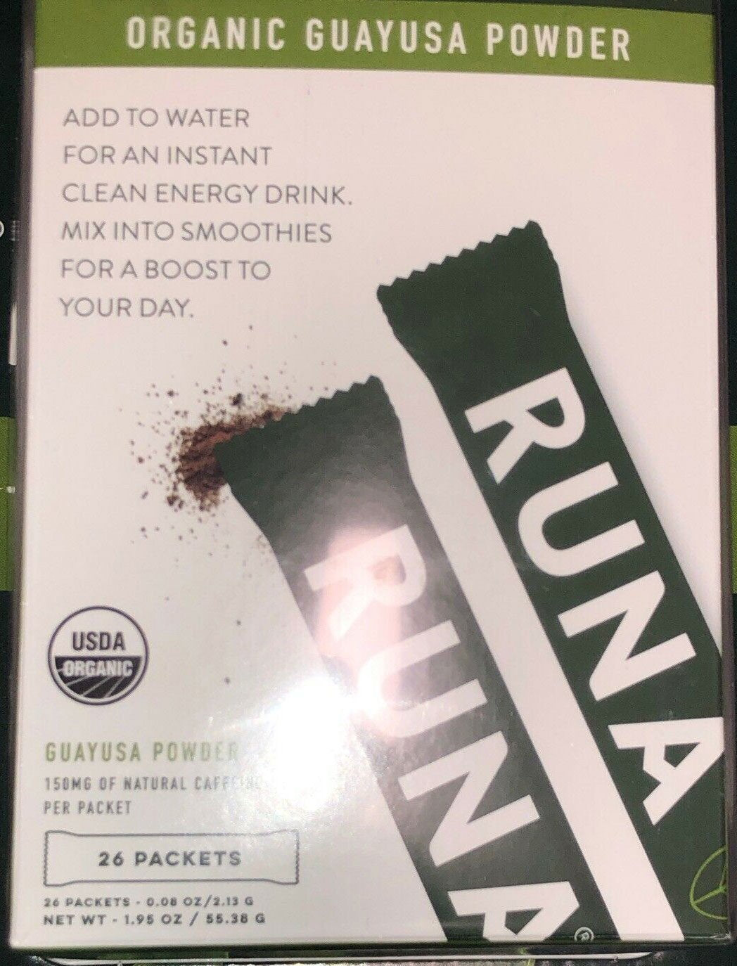 RUNA Organic Clean Energy Guayusa Powder - 26 packets
