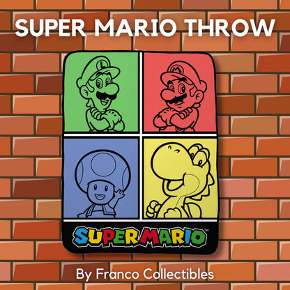 Franco Collectibles Super Mario Bedding Super Soft Micro Raschel Throw Blanket, 46 in x 60 in