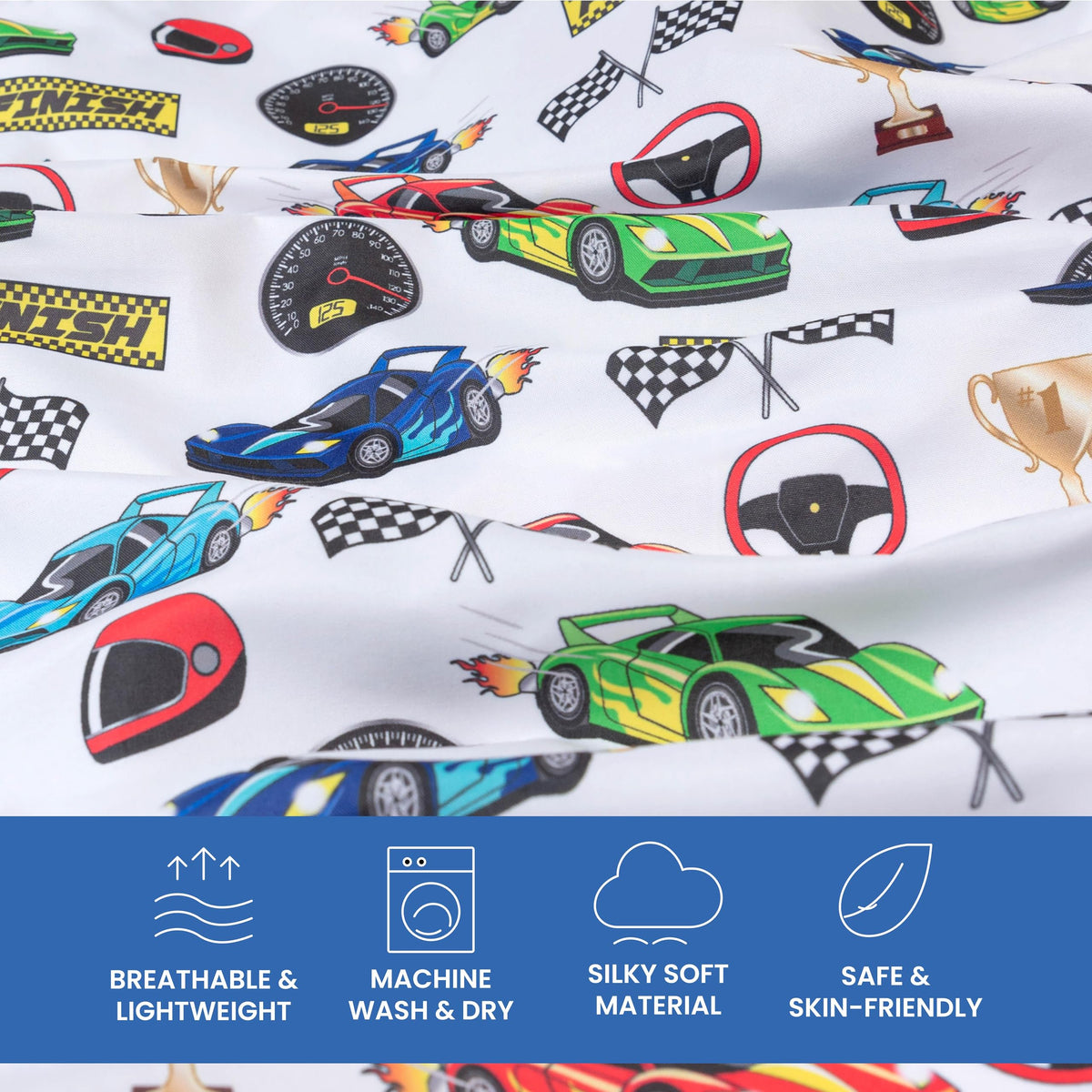 Today's Kids 1-Pack Monster Truck Fitted Baby Crib Sheet Boy - Soft & Breathable Printed Nursery Toddler Bed Sheets for Boys, Elastic Edge with Deep Pockets, Machine Washable, Fits 28" x 52" Mattress