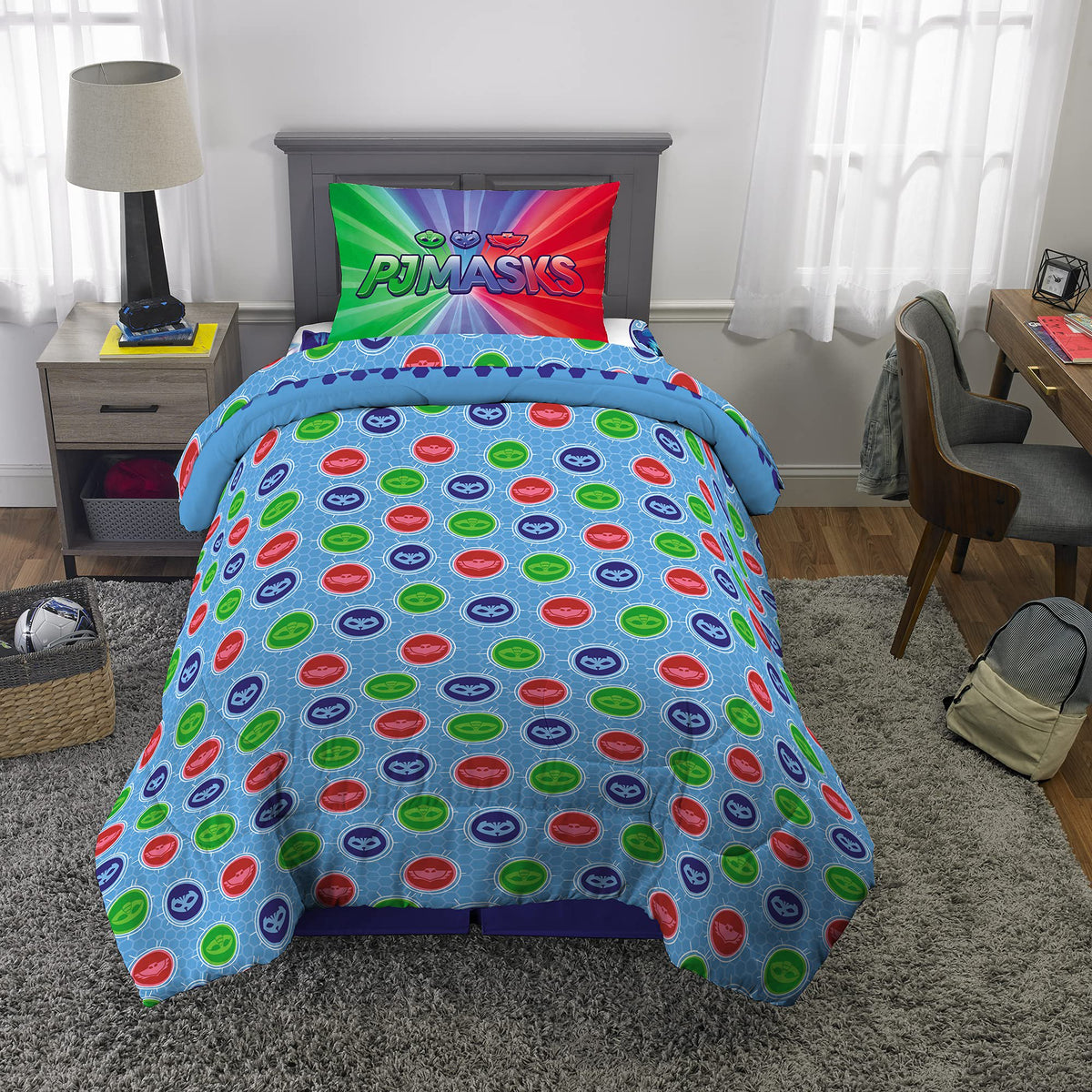 Franco Kids Bedding PJ Masks Twin Comforter & Sheet Set, 4 Piece Set