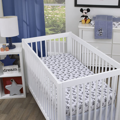 Disney Mickey Mouse Timeless Mickey Blue 3 Piece Crib Bedding Set