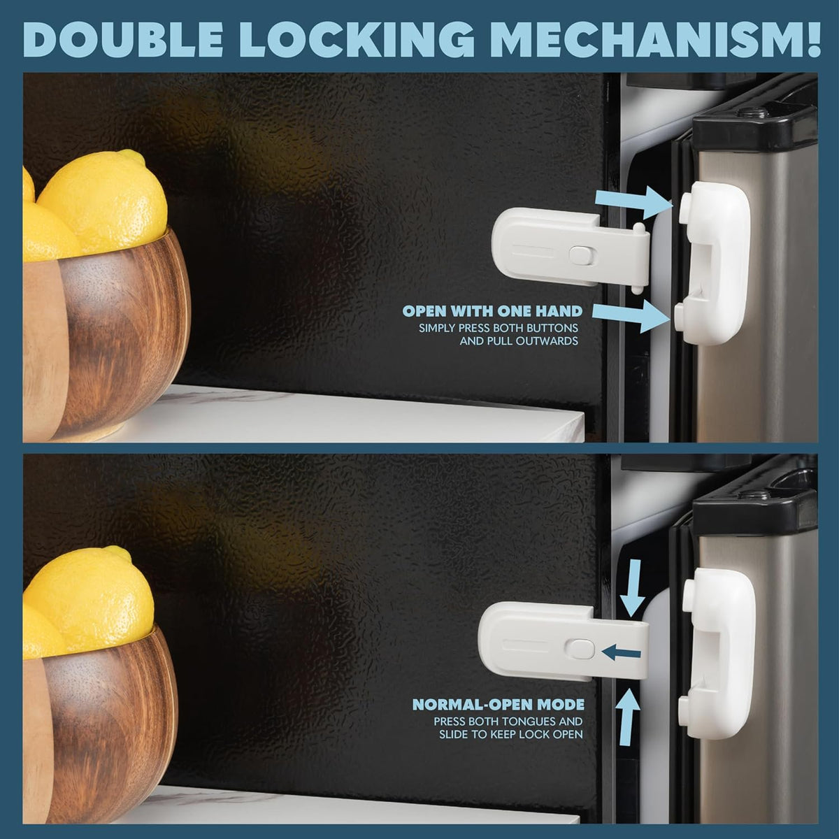 Todays Kids Child Proof Refrigerator Lock - Fridge / Freezer Lock, Easy to Install Child Lock for Fridge
