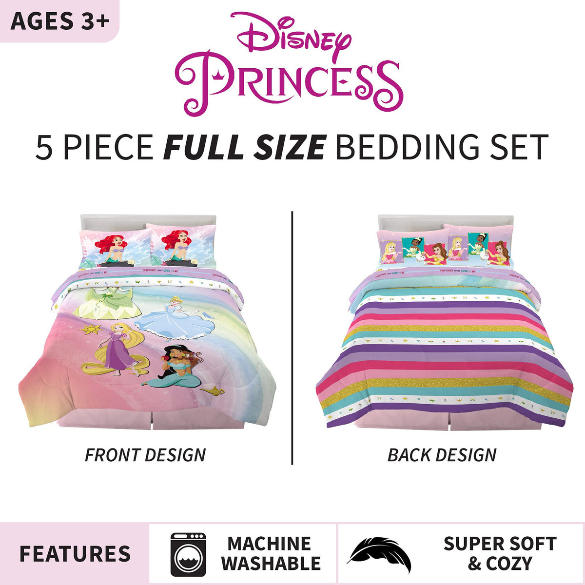 Disney Princess Ariel Full Size Comforter & Sheets, 5 Piece Set