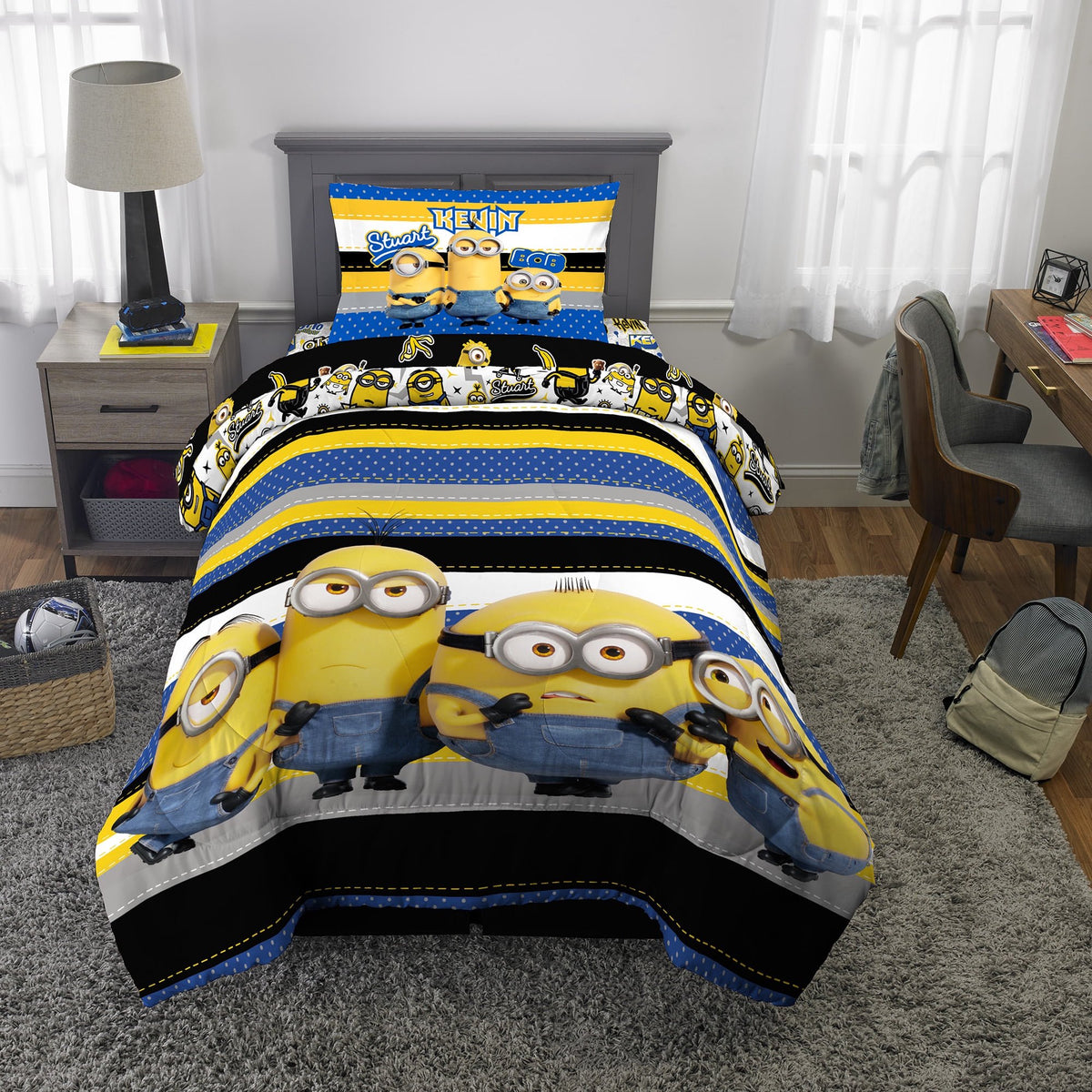 Franco Minions Kids Comforter and Sham, 2-Piece Set, Twin/Full