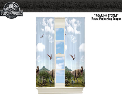 Franco Kids Jurassic World Room Window Curtains Drapes Set, 63 In L X 84 In W