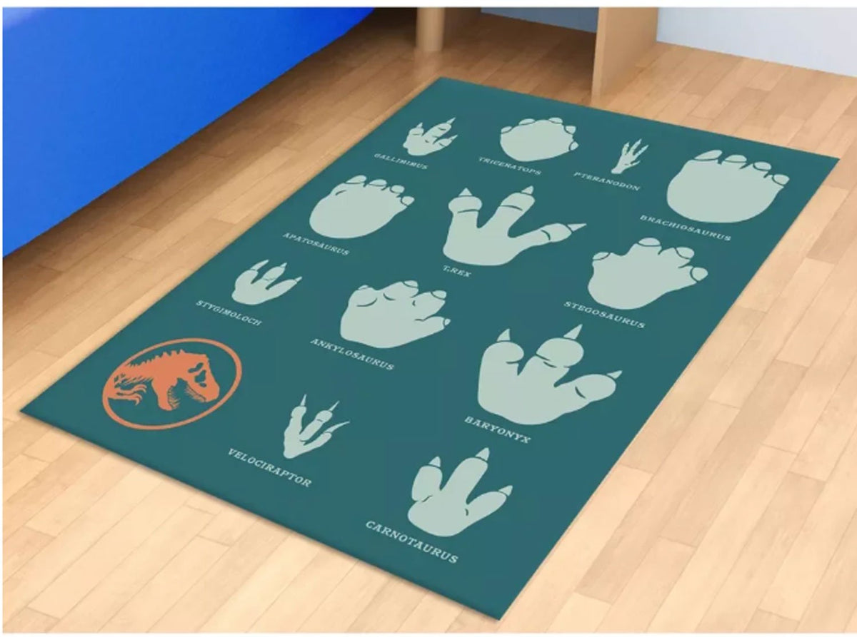 Franco Kids Jurassic World Dominion Area Rug - 40" x 54" - Dinosaur Footprints Design
