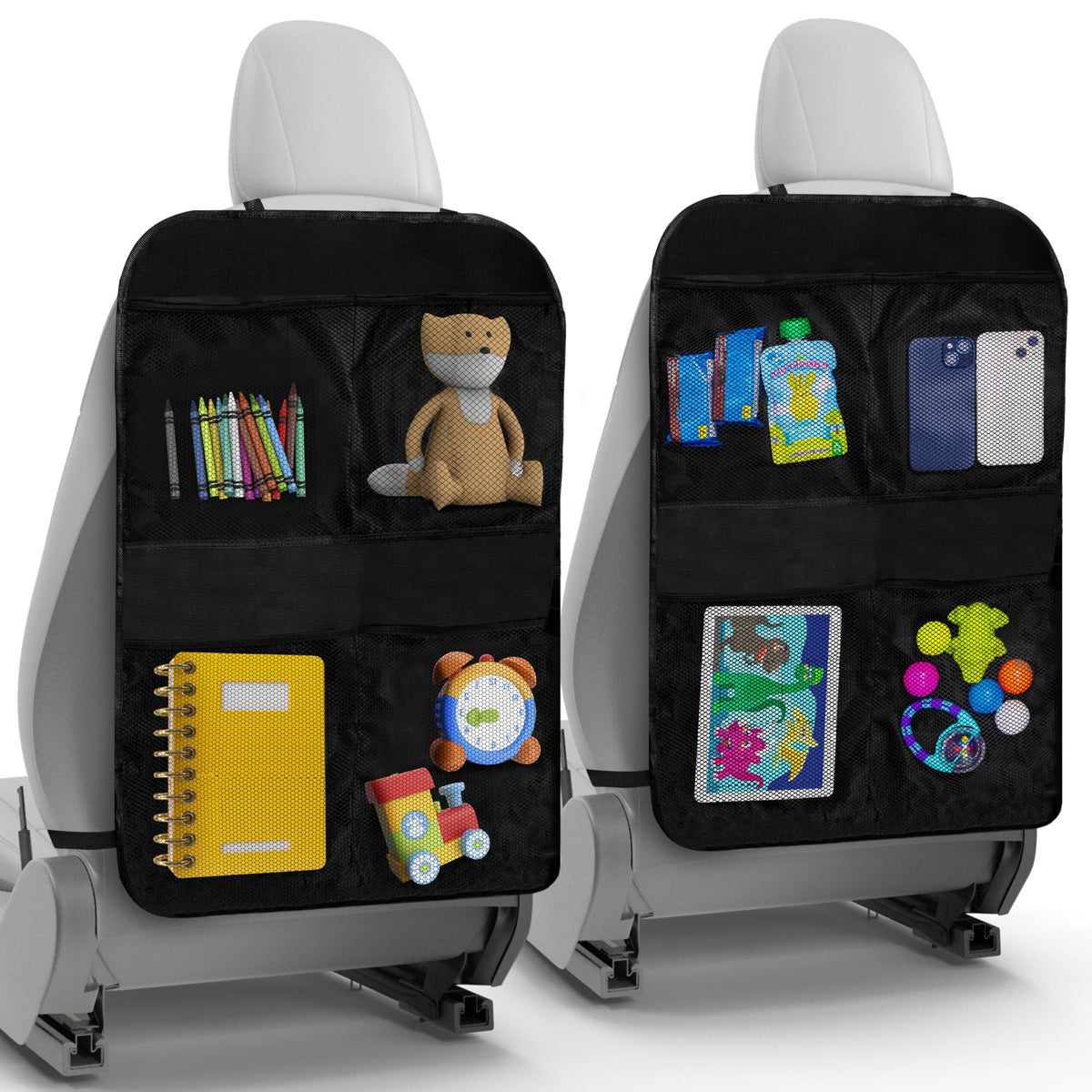 Todays Kids 2 Pack Kick Mats Back Seat Protector - Backseat Car Organizer for Kids, Car Storage Organizer, Back Seat Cars Organizers, Cars Organizers Backs Seats, Travel Accessories