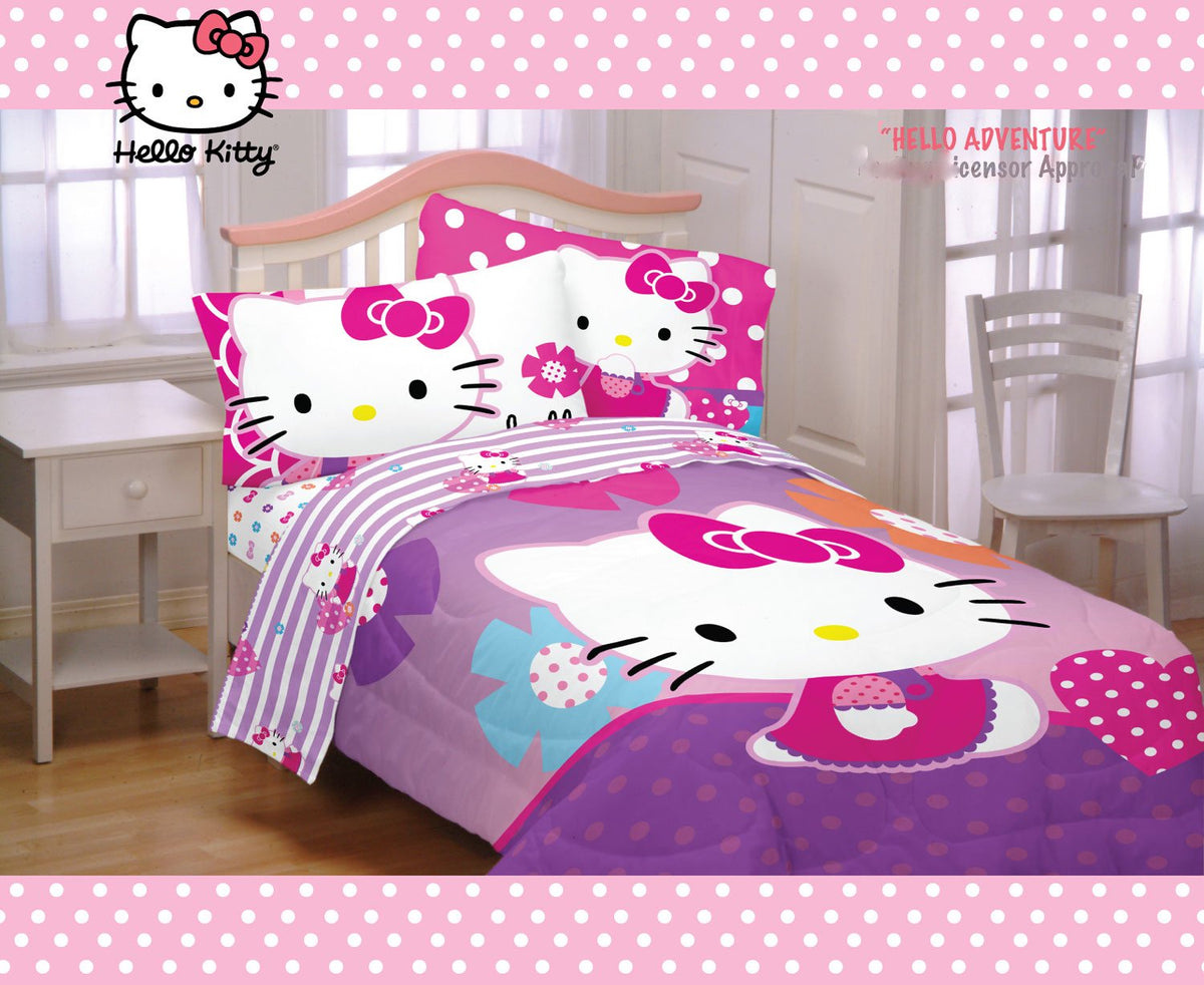 Franco Kids Hello Kitty Twin Size Comforter - Hello Adventure