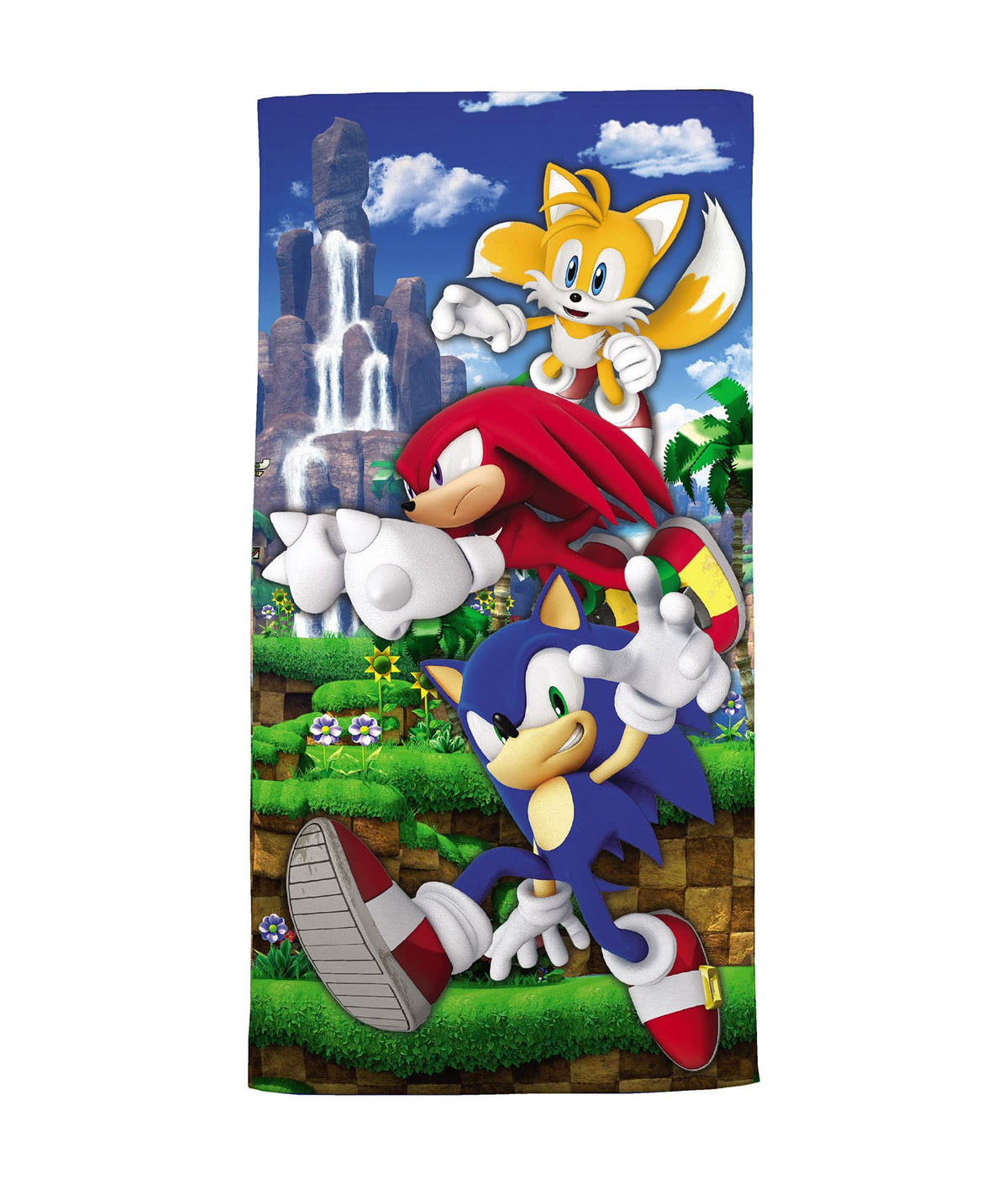 Franco Sonic The Hedgehog Kids Cotton Bath & Beach Towel with Wash Cloth, 2 Piece Set, 50 in x 25 in